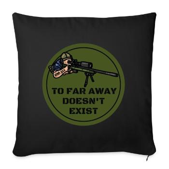 TO FAR AWAY DOESN'T EXIST - Sofa pillowcase 17,3'' x 17,3'' (45 x 45 cm) - black - Front