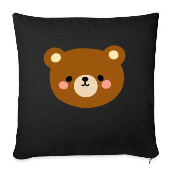 Grizzly ours - Housse de coussin décorative 45 x 45 cm - noir - Devant