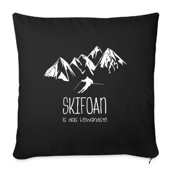 skifahren schifoan is das leiwandste - Sofakissenbezug 45 x 45 cm - Schwarz - Vorne