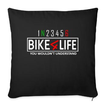Bike for life - biker for life - hipster - Sofa pillowcase 17,3'' x 17,3'' (45 x 45 cm) - black - Front