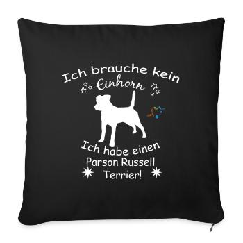 Parson Russell Terrier Tshirt - Parson Russell - Sofakissenbezug 45 x 45 cm - Schwarz - Vorne