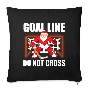 Goal Line Do Not Cross Ice Hockey Christmas - Sofa pillowcase 17,3'' x 17,3'' (45 x 45 cm) - black - Front