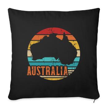 Australia - Sofa pillowcase 17,3'' x 17,3'' (45 x 45 cm) - black - Front