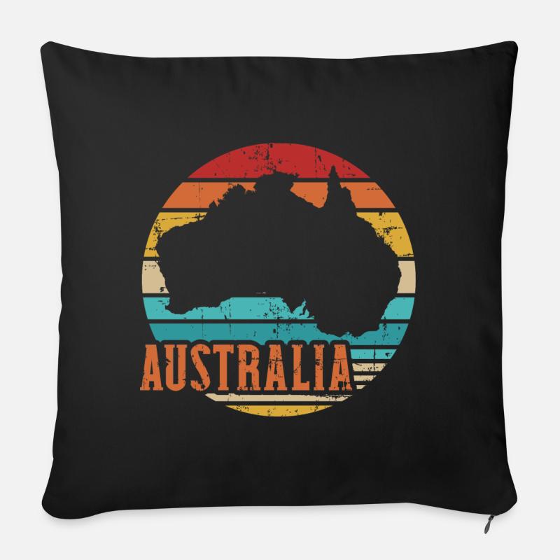 Australie - Housse de coussin décorative 45 x 45 cm - noir