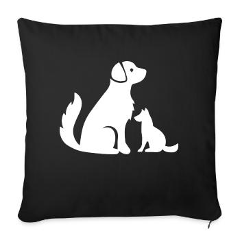 Dog dog - Sofa pillowcase 17,3'' x 17,3'' (45 x 45 cm) - black - Front