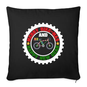 Joyeux vélomas Joyeux nouvel équipement Joyeux - Housse de coussin décorative 45 x 45 cm - noir - Devant