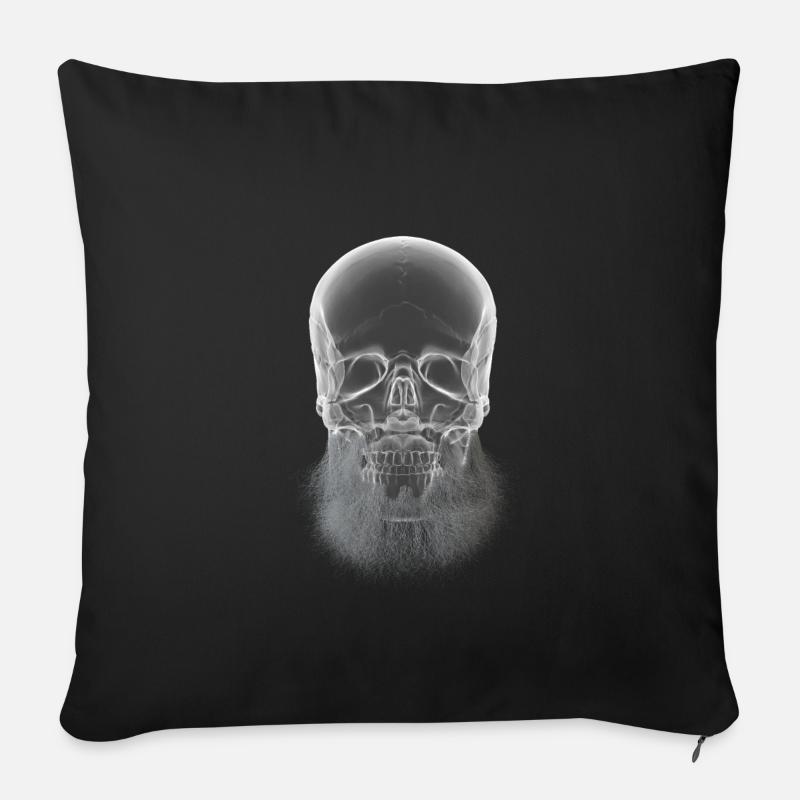Roentgen crâne barbu - Housse de coussin décorative 45 x 45 cm - noir
