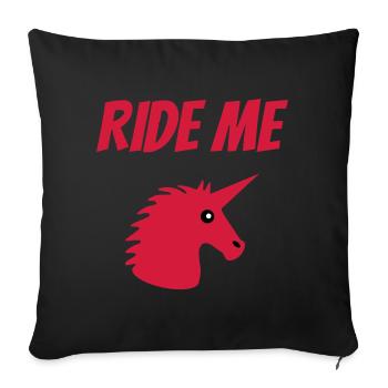 Ride me (head unicorn) - Sofa pillowcase 17,3'' x 17,3'' (45 x 45 cm) - black - Front