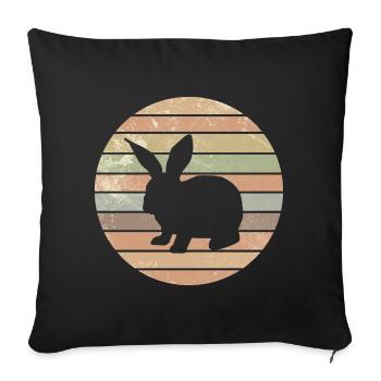 Rabbit Easter Retro Gift - Sofa pillowcase 17,3'' x 17,3'' (45 x 45 cm) - black - Front