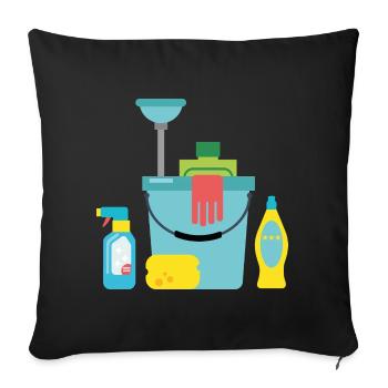 Produits de nettoyage - Housse de coussin décorative 45 x 45 cm - noir - Devant