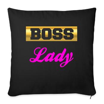 Boss Lady Woman Design - Sofa pillowcase 17,3'' x 17,3'' (45 x 45 cm) - black - Front