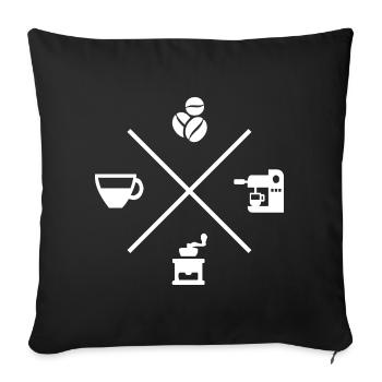 Barista coffee espresso cappuccino coffee maker - Sofa pillowcase 17,3'' x 17,3'' (45 x 45 cm) - black - Front