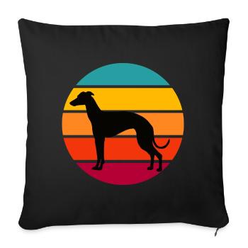 Retro Sunset Greyhound - Sofa pillowcase 17,3'' x 17,3'' (45 x 45 cm) - black - Front