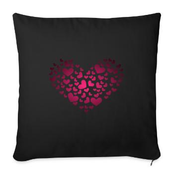 Heart of Hearts - Sofa pillowcase 17,3'' x 17,3'' (45 x 45 cm) - black - Front