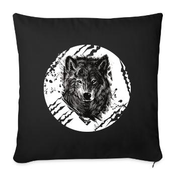 Wolf - Sofa pillowcase 17,3'' x 17,3'' (45 x 45 cm) - black - Front