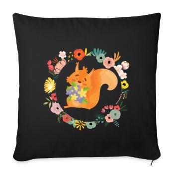 Squirrel - Sofa pillowcase 17,3'' x 17,3'' (45 x 45 cm) - black - Front