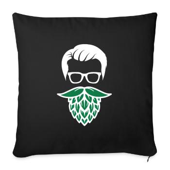 Barbe de houblon - Housse de coussin décorative 45 x 45 cm - noir - Devant