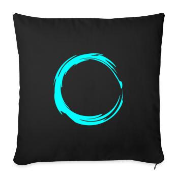 Circle Design Symbol Round Water Blue - Sofa pillowcase 17,3'' x 17,3'' (45 x 45 cm) - black - Front
