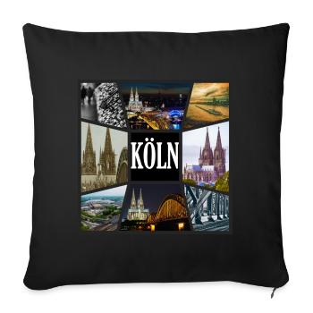 Cologne Cologne Cathedral Germany Cologne Skyline City - Sofa pillowcase 17,3'' x 17,3'' (45 x 45 cm) - black - Front
