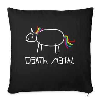 Death Metal Unicorn - Sofa pillowcase 17,3'' x 17,3'' (45 x 45 cm) - black - Front