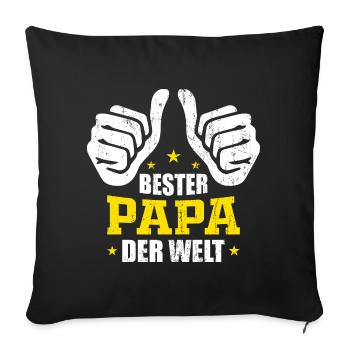 Bester Papa Der Welt Bester Papa - Sofakissenbezug 45 x 45 cm - Schwarz - Vorne