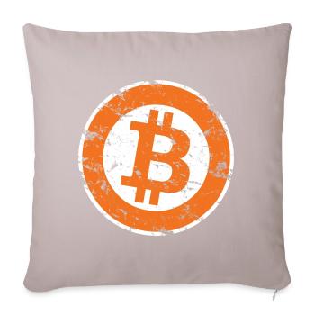 Logo Bitcoin Crypto Trader Gift Hommes Femmes & Enfants - Housse de coussin décorative 45 x 45 cm - taupe clair - Devant