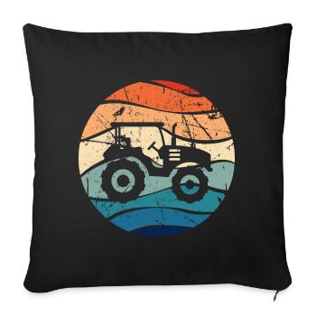 Tractor Farmer Trekker Farmer Retro Gift - Sofa pillowcase 17,3'' x 17,3'' (45 x 45 cm) - black - Front