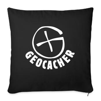Geocacher - Sofa pillowcase 17,3'' x 17,3'' (45 x 45 cm) - black - Front