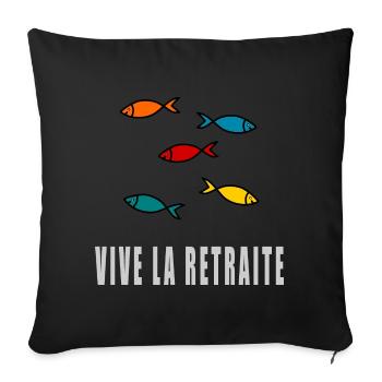 retirement. GOOD RETIREMENT. HAPPY RETIREMENT - Sofa pillowcase 17,3'' x 17,3'' (45 x 45 cm) - black - Front