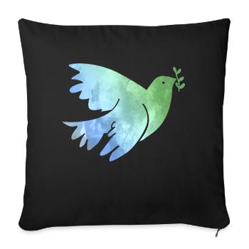 Peace Dove Peace Peace World Peace Love - Sofa pillowcase 17,3'' x 17,3'' (45 x 45 cm) - black - Front