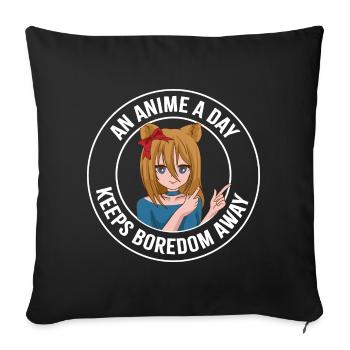 Anime Manga Fille - Housse de coussin décorative 45 x 45 cm - noir - Devant