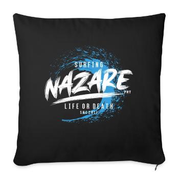 SURFING NAZARE LIFE OR DEATH - Sofakissenbezug 45 x 45 cm - Schwarz - Vorne