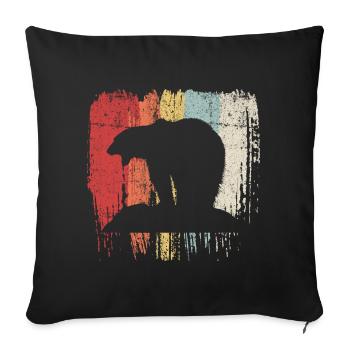 Bear Rainbow Silhouette - Sofa pillowcase 17,3'' x 17,3'' (45 x 45 cm) - black - Front