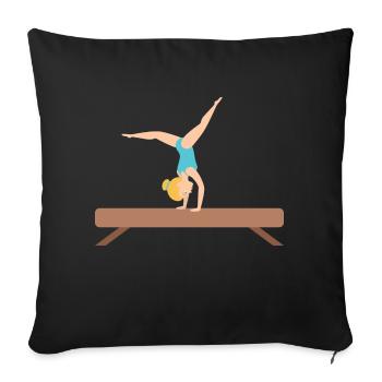 Gymnastik Mädchen auf Balken - Sofakissenbezug 45 x 45 cm - Schwarz - Vorne
