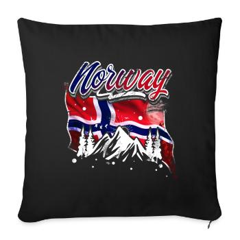 Norway - Sofa pillowcase 17,3'' x 17,3'' (45 x 45 cm) - black - Front