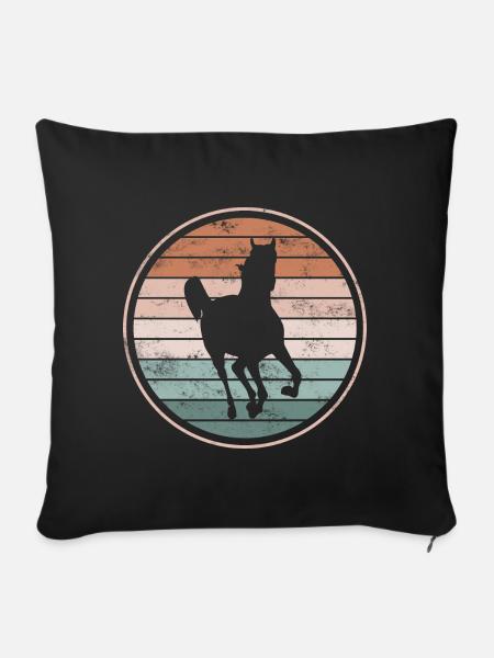 Pferd Pferde - Sofakissenbezug 45 x 45 cm - Schwarz