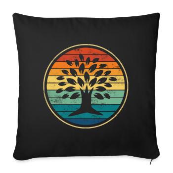 tree - Sofa pillowcase 17,3'' x 17,3'' (45 x 45 cm) - black - Front