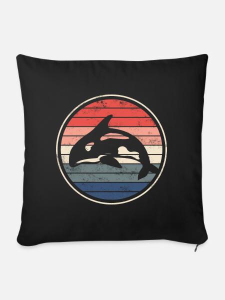 Orca Wal - Sofakissenbezug 45 x 45 cm - Schwarz