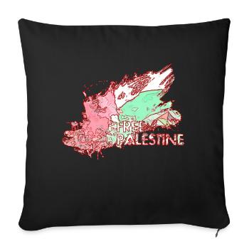 Drapeau palestinien libre G5 - Housse de coussin décorative 45 x 45 cm - noir - Devant