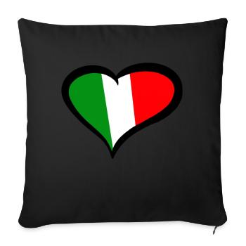 Italy Italia Italia grün weiß rot Love Herz Liebe - Sofakissenbezug 45 x 45 cm - Schwarz - Vorne