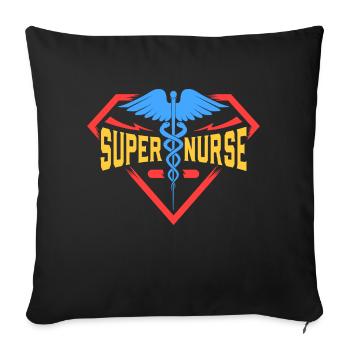 Super infirmière cadeau pour un cadeau - Housse de coussin décorative 45 x 45 cm - noir - Devant