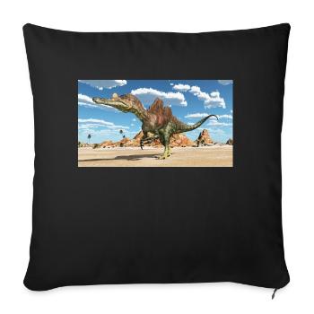 Dinosaure Ichthyovenator dans un paysage - Housse de coussin décorative 45 x 45 cm - noir - Devant
