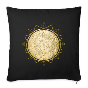 mandala bouddhisme spiritualité - Housse de coussin décorative 45 x 45 cm - noir - Devant