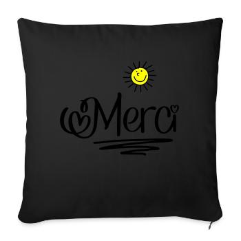 Merci - Sofa pillowcase 17,3'' x 17,3'' (45 x 45 cm) - black - Front