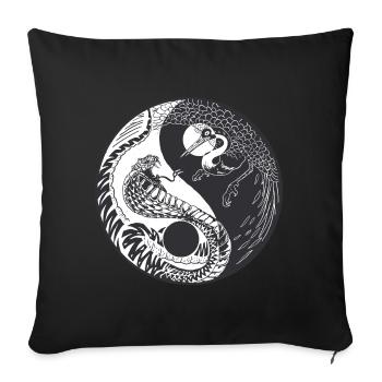 Yin Yang Japan Buddha Zen Meditation Gift - Sofa pillowcase 17,3'' x 17,3'' (45 x 45 cm) - black - Front