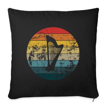 HARPE VINTAGE HARPE - Housse de coussin décorative 45 x 45 cm - noir - Devant
