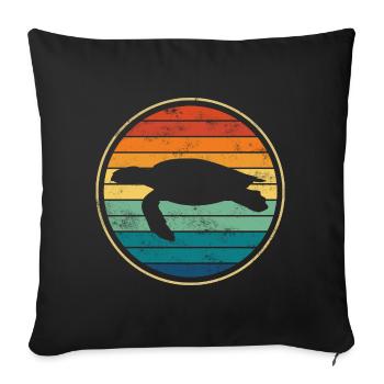 Turtle sea turtle - Sofa pillowcase 17,3'' x 17,3'' (45 x 45 cm) - black - Front
