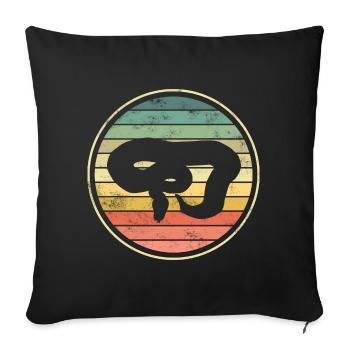 Snake snakes - Sofa pillowcase 17,3'' x 17,3'' (45 x 45 cm) - black - Front