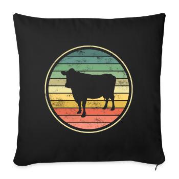 Cow cows - Sofa pillowcase 17,3'' x 17,3'' (45 x 45 cm) - black - Front