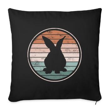 rabbit - Sofa pillowcase 17,3'' x 17,3'' (45 x 45 cm) - black - Front